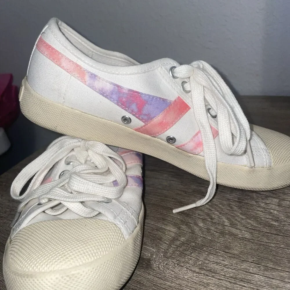 Gola x Madewell Coaster Tie Dye White Canvas Sneakers Women’s Size 6.